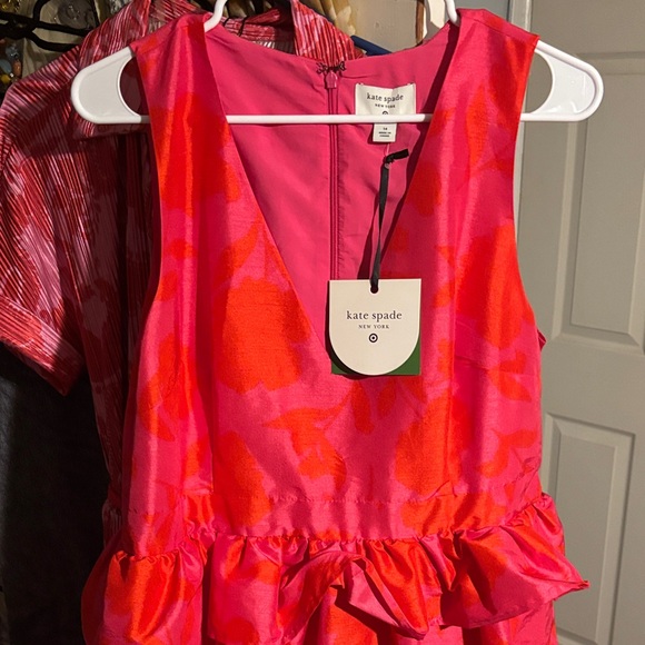 kate spade pink and orange dress Orange Toss Square Neck Midi Dress
